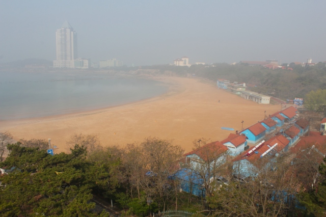 View from the Tower of Granite House - of the beach and Qingdao City beyond.
